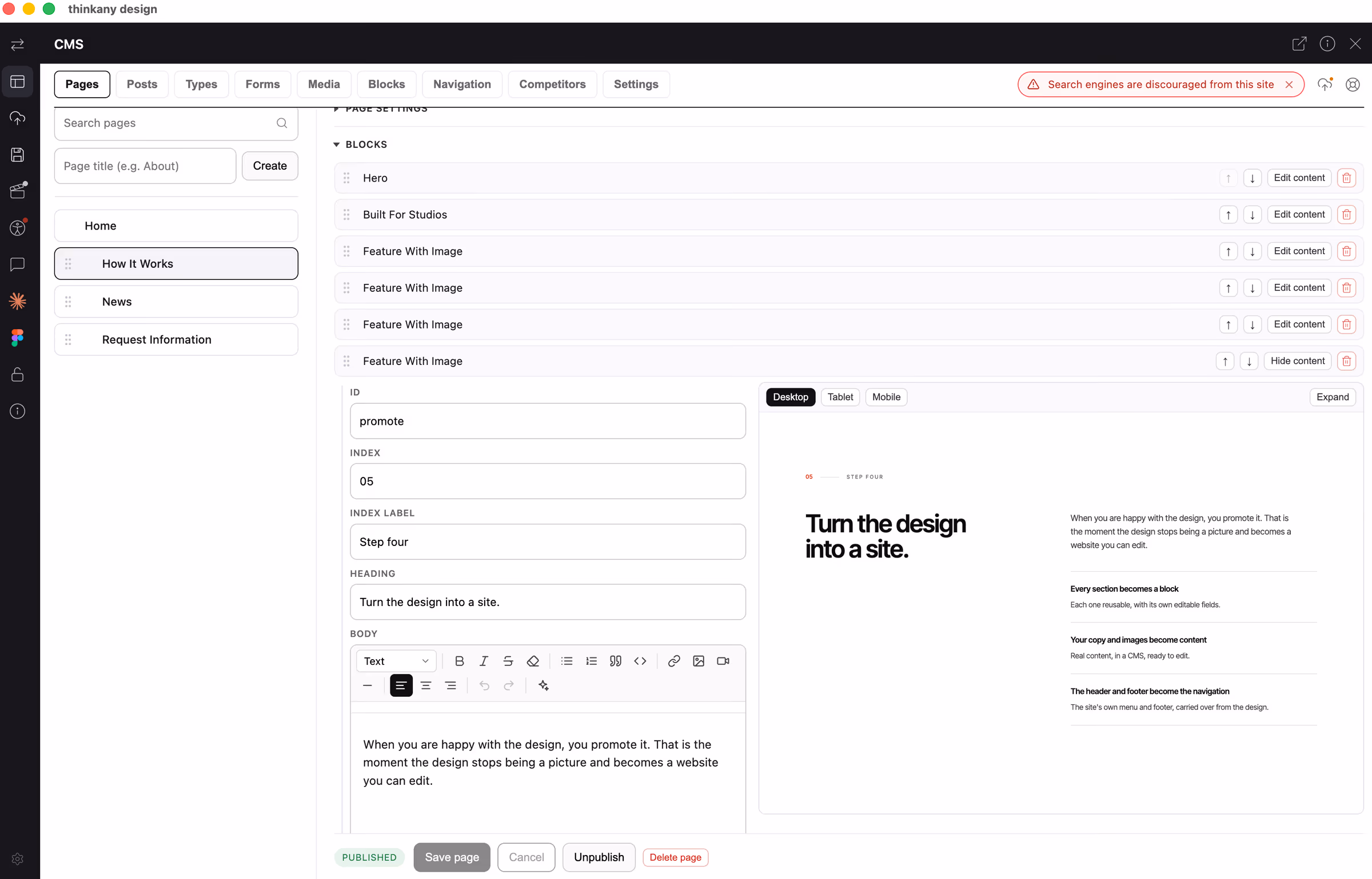 cms view of thinkany design